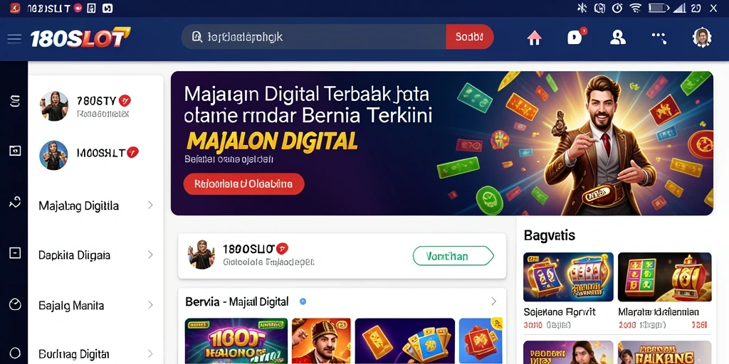 Tampilan antarmuka 180SLOT yang modern dan intuitif.