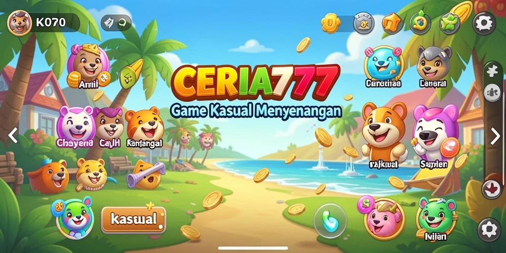 Tampilan antarmuka ceria dan menarik dari CERIA777
