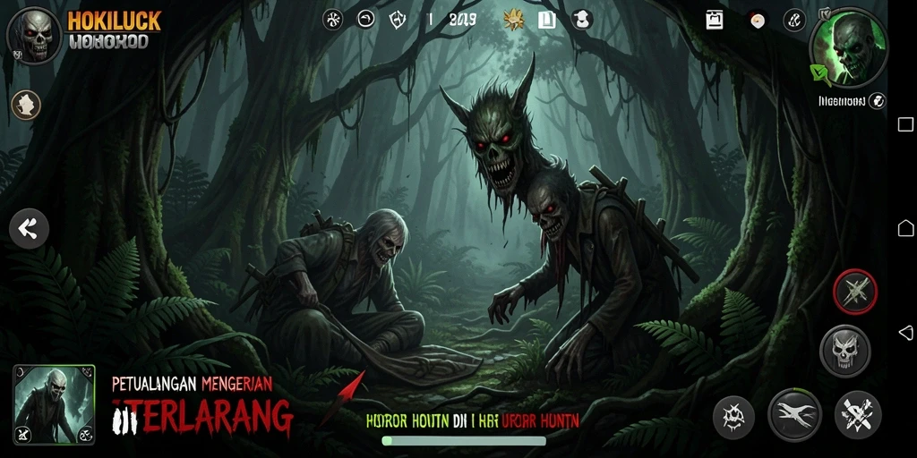 Antarmuka HOKILUCK yang mencekam dan penuh misteri.