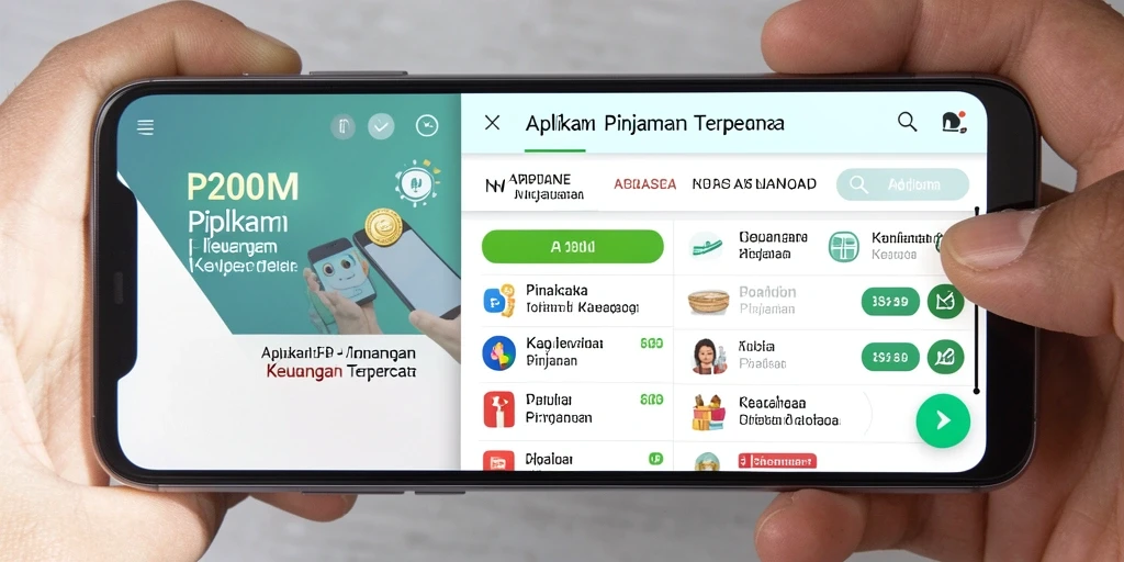 Antarmuka aplikasi P200M yang bersih dan mudah digunakan.