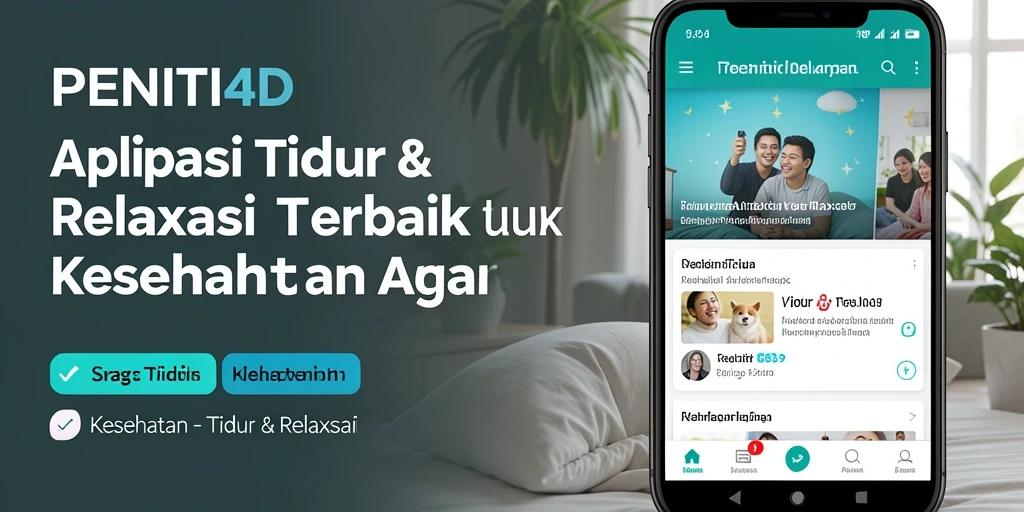 Tampilan antarmuka aplikas Tidur & Relaksasi PENITI4D yang menenangkan.