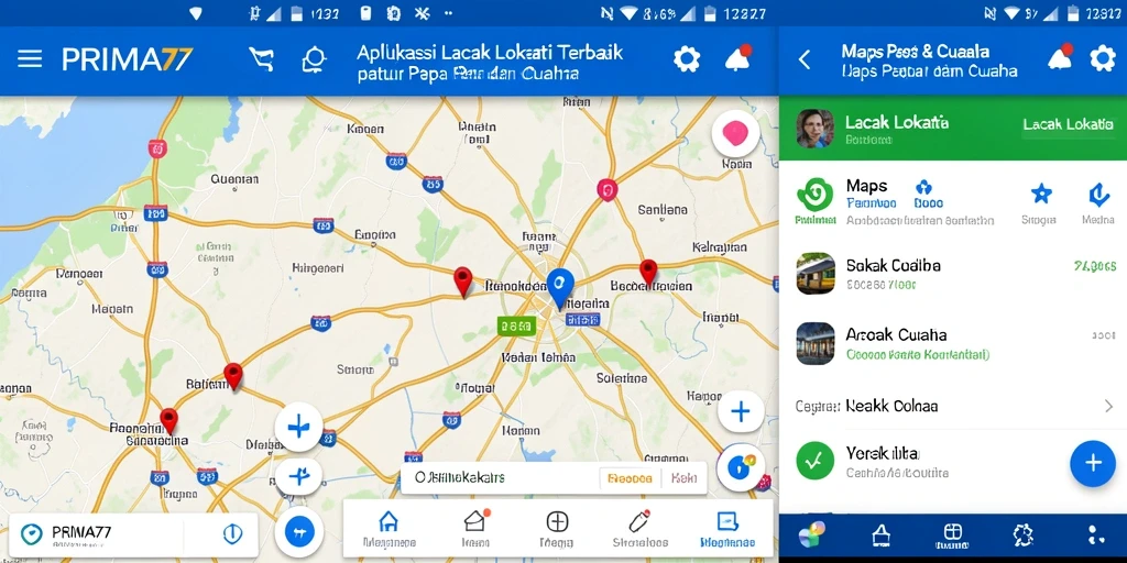 Antarmuka aplikasi PRIMA77 yang memudahkan pelacakan lokasi.