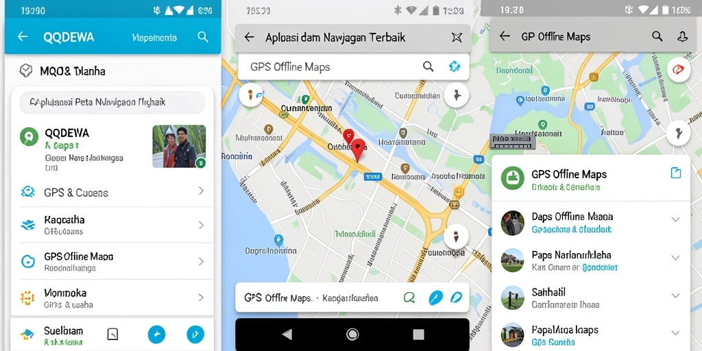 Tampilan antarmuka aplikasi GPS Offline Maps QQDEWA yang intuitif.